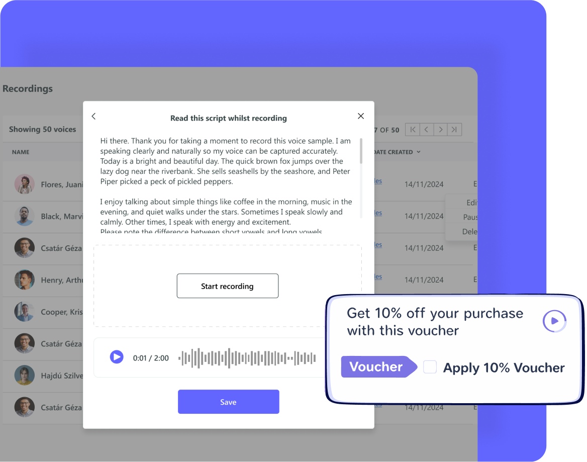 Connect with customers using your own voice